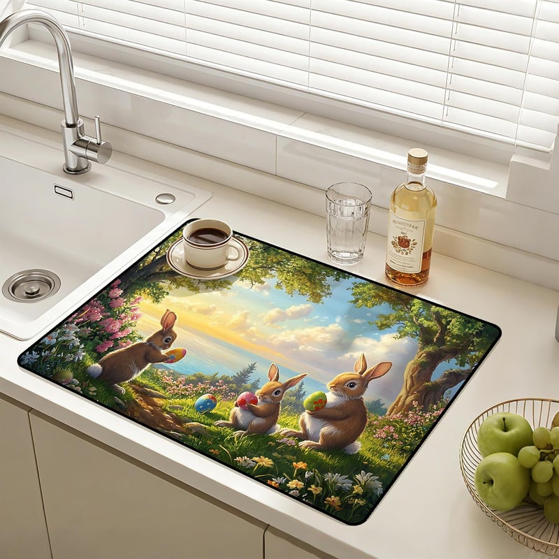AOHMPT Stove Top Cover for Electric Stove: 28''×20'' Stove Cover Elevate Your Kitchen Reliable Heat Protection,Non-Slip Kitchen Decor (Rabbit) - Image 4